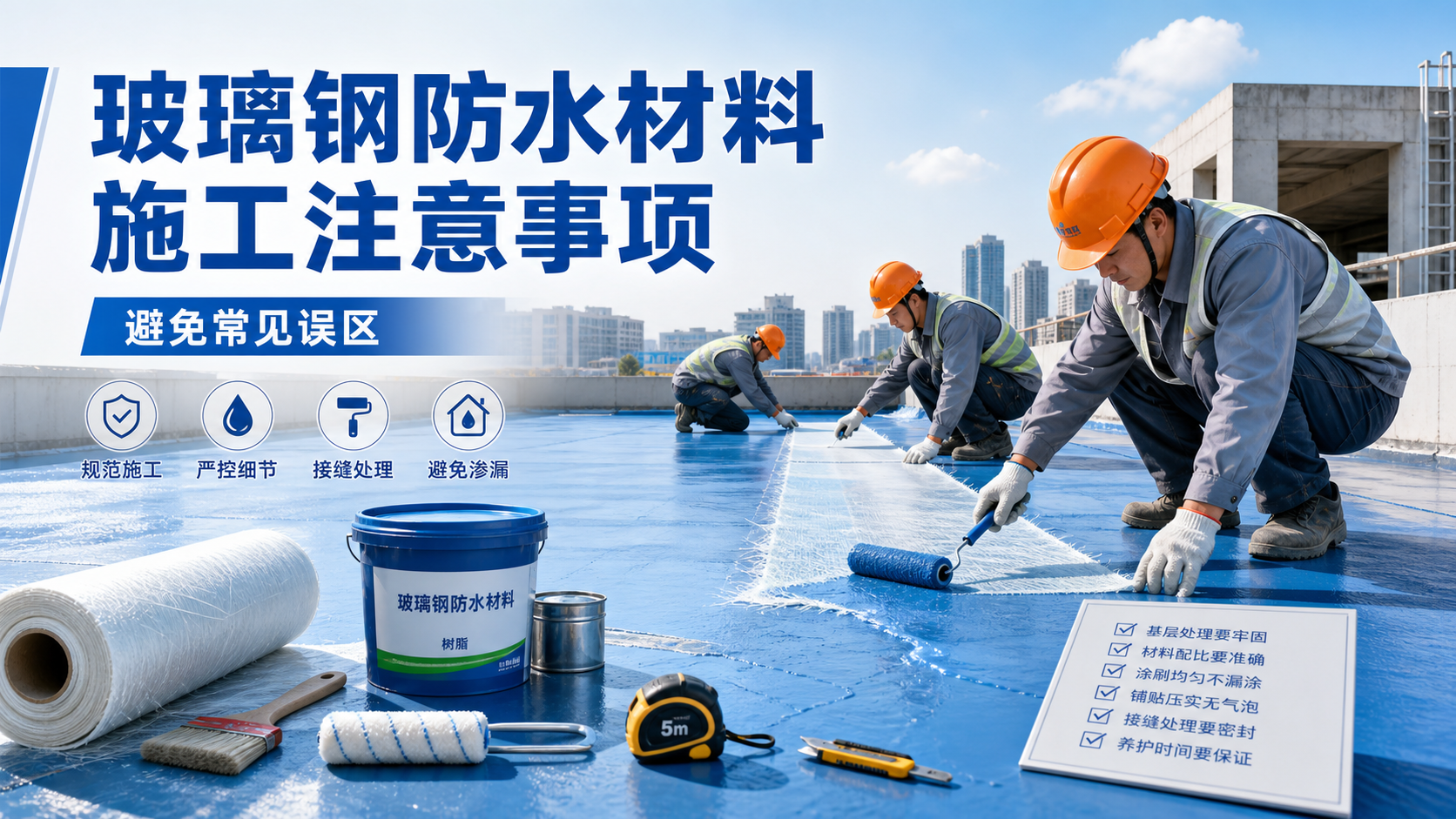 玻璃钢防水材料施工注意事项,避免常见误区 铜川 版